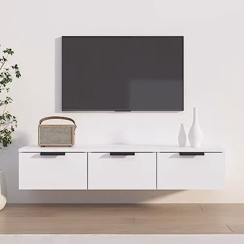 vidaXL Wall Mounted White Cabinet with Hinged Doors, W/D/H: 102 x 30 x 20 cm – 2