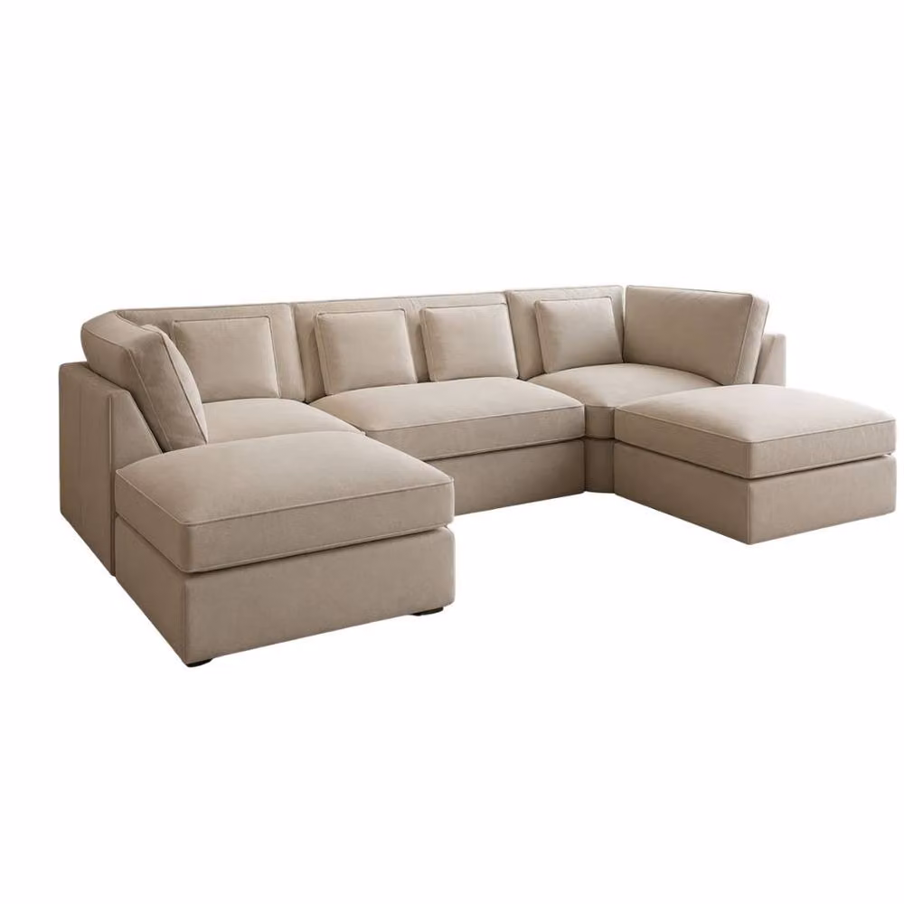 Stratus Interiors Belgravia Large U-Shape Fullback Cushion Sofa in Off-White – 2