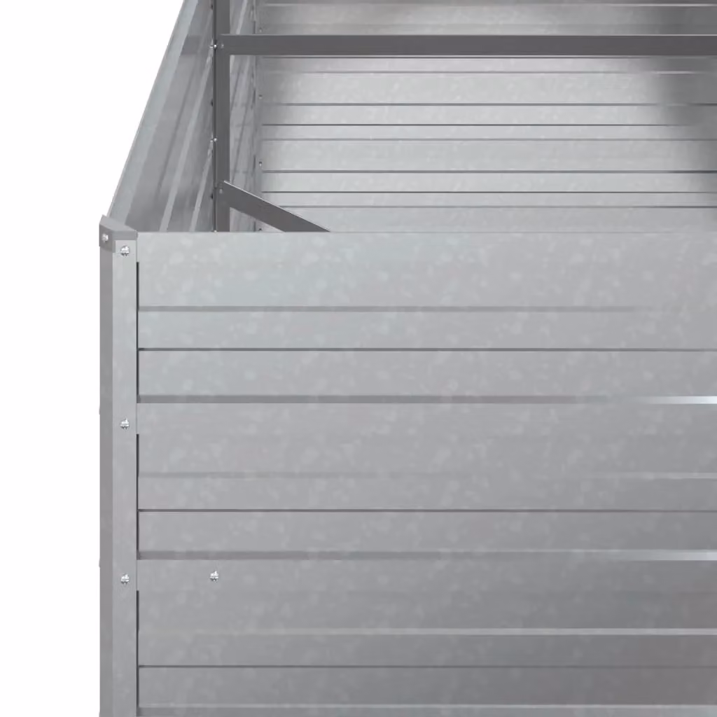 Berkfield Home Garden Galvanised Steel Raised Bed in Silver, W: 160 cm, D: 80 cm, H: 77 cm – 3