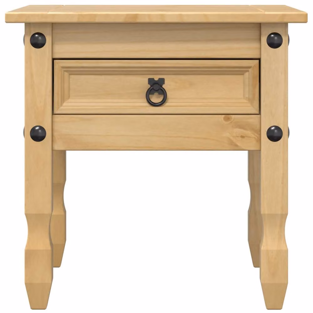 Berkfield Home Corona Side Table in Beige Waxed Solid Pine, W/D/H: 50 x 50 x 50 cm – 3