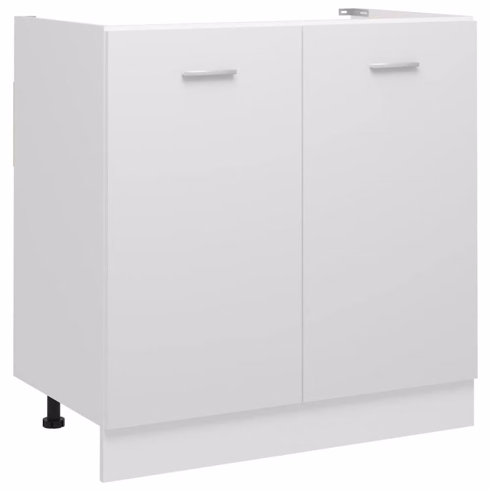 Berkfield Home White Modern Sink Unit with Hinged Doors, W/D/H: 80 x 46 x 81.5 cm