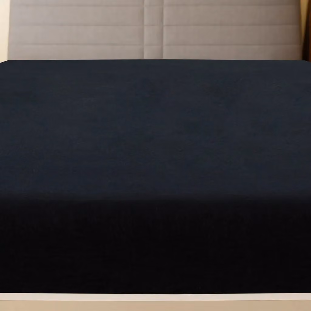 Berkfield Home Black Cotton Jersey Fitted Sheet W/D/H: 100 x 200 cm – 3
