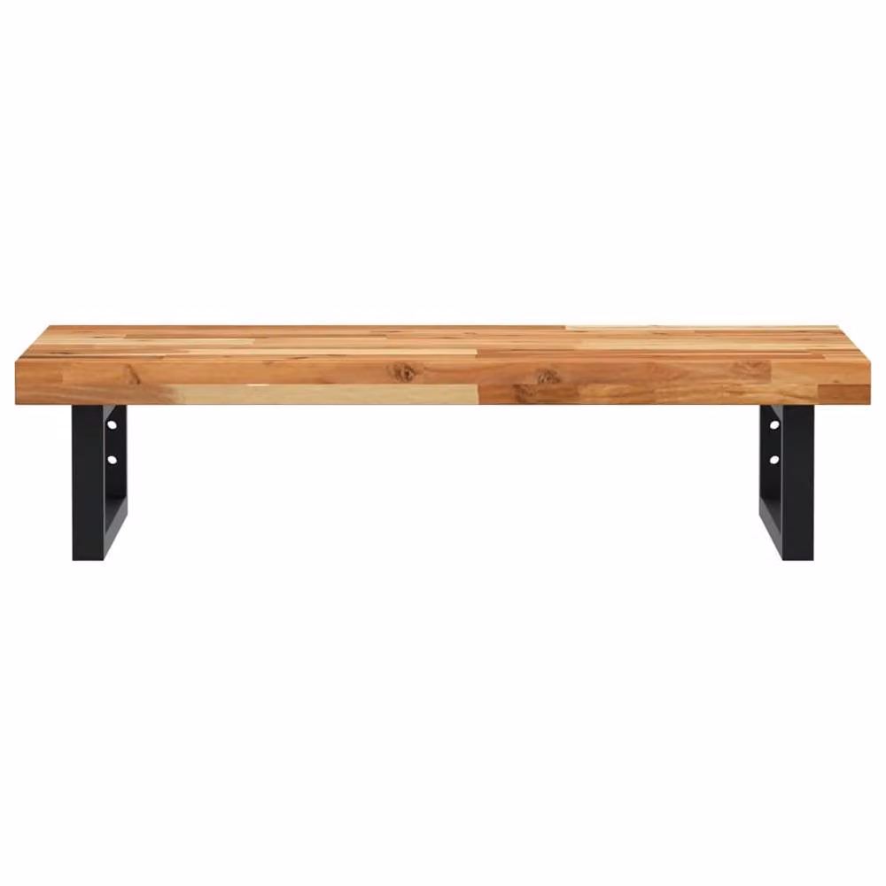 Berkfield Home Wall Mounted Basin Shelf in Brown Acacia Wood and Steel – 3