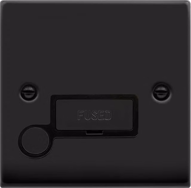 SE HOME Matt Black 13A Fused Ingot Connection Unit with Flex and Flush Plate