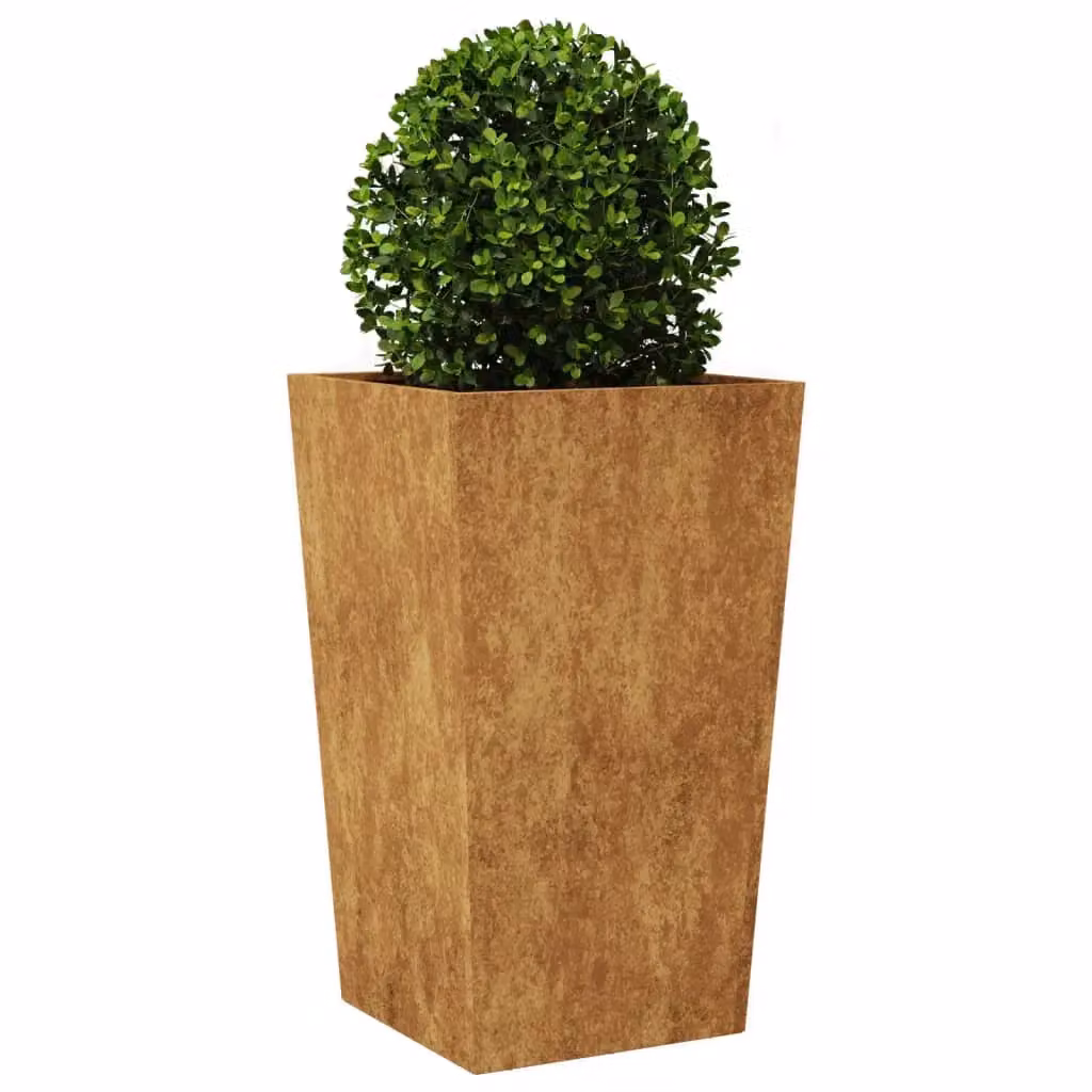 Berkfield Home Garden Corten Steel Planter Tubs in Brown, 2 Pack, W/D/H: 45 x 45 x 75 cm – 4