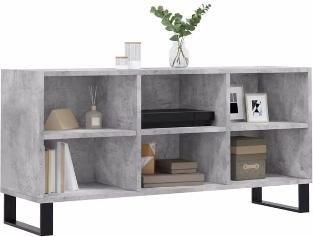Berkfield Home Industrial TV Cabinet in Concrete Grey, W/D/H: 103.5 x 30 x 50 cm