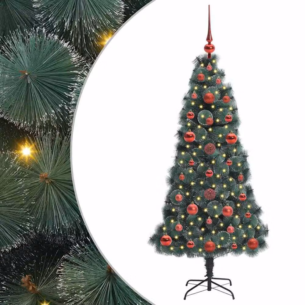 Berkfield Home Elegant Artificial Pre-lit Christmas Tree with Ball Set, Green, Height: 120 cm – 3