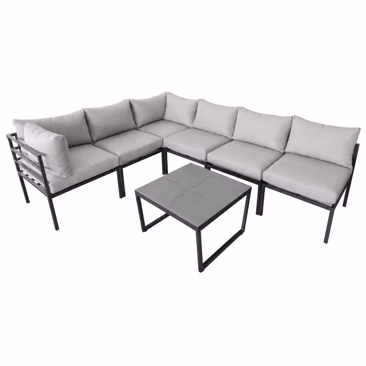 Home Detail Catalon Grey Modular Aluminium Garden Sofa Set W/D/H: 272 x 136 x 65 cm – 2