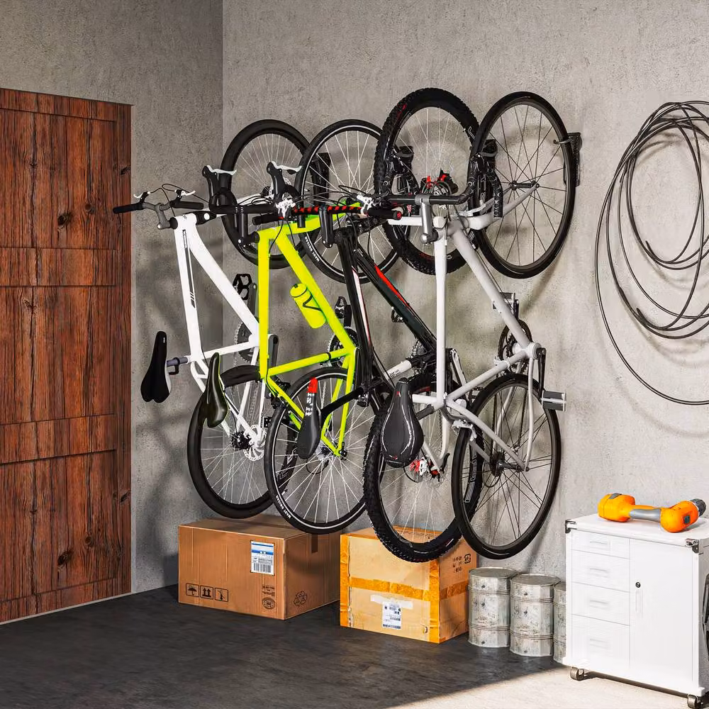 STILVORA Set of 4 Foldable Bike Wall Racks in Black – 9