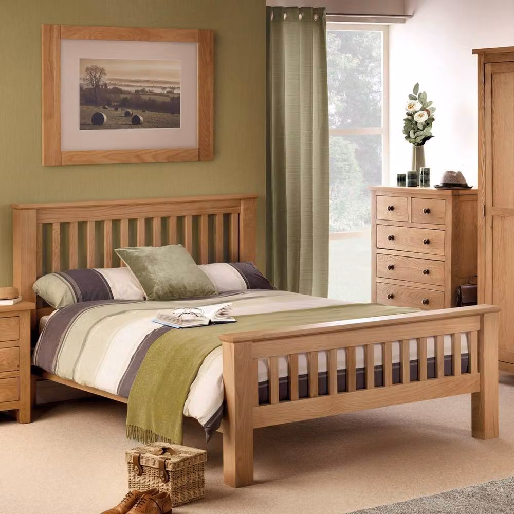 Cheshire Cedar Oak High Footend Bed in Brown, Super King Size (W: 180 cm, D: 200 cm) – 3