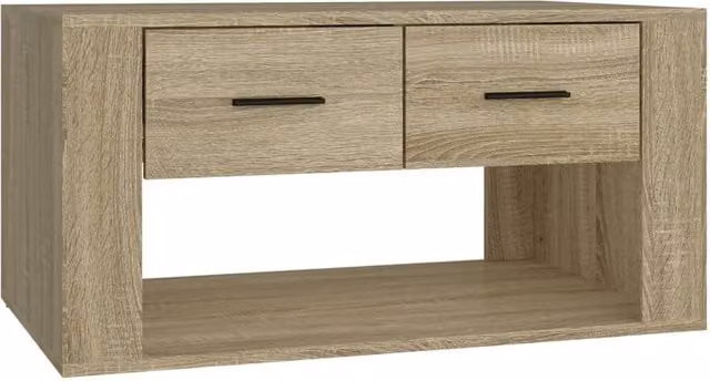 Berkfield Home Sonoma Oak Coffee Table in Light Brown, W/D/H: 80 x 50 x 40 cm