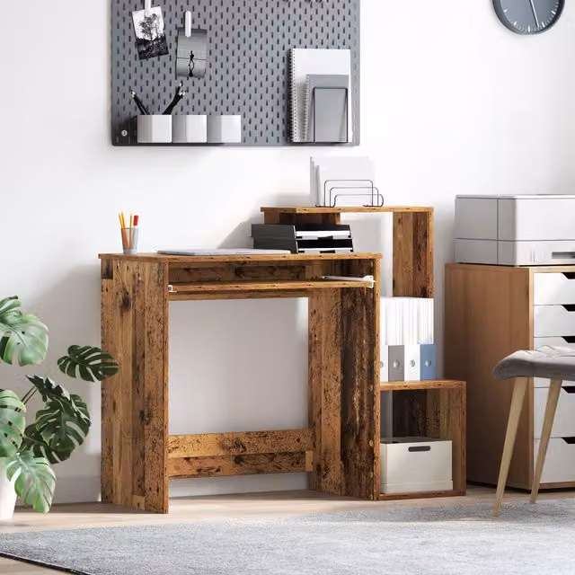 Berkfield Home Brown Rustic Computer Desk in Engineered Wood