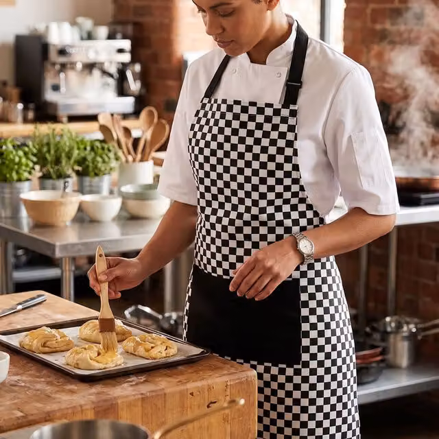 Orsina Check Mate Apron in Black and White – 2