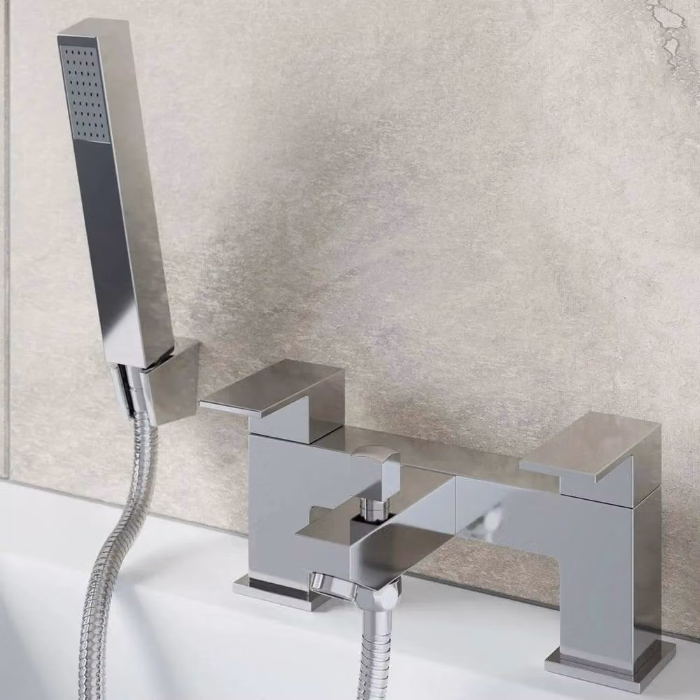 NESTLUNE Basin Mixer Tap and Bath Shower Mixer Tap Set in Silver and Chrome – 1
