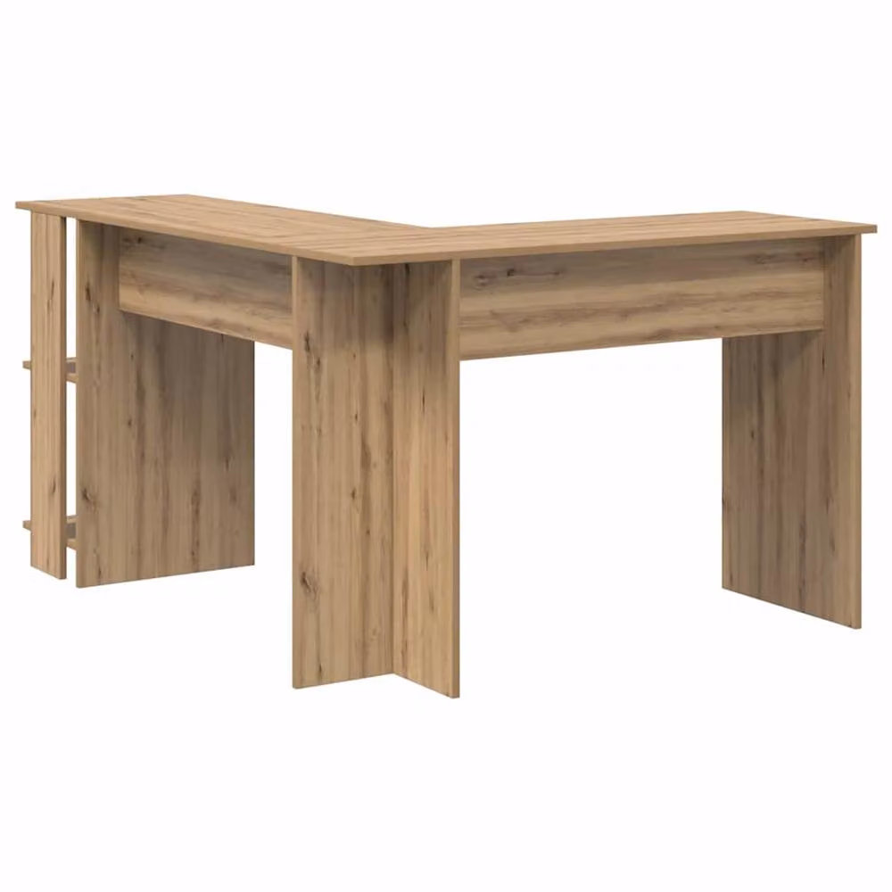 Berkfield Home Modern Corner Desk with Storage in Artisan Oak Brown, W/D/H: 140 x 113.5 x 75 cm – 3