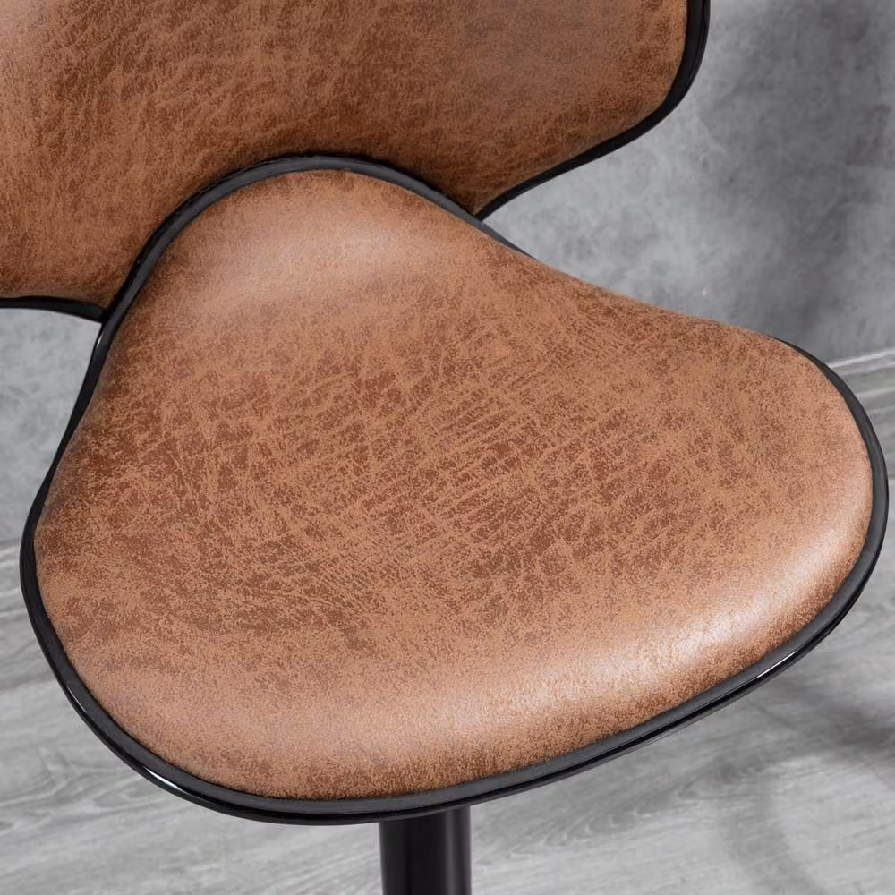 Wyld Haus Bama Set of 2 Brown Microfibre Adjustable Swivel Armless Bar Stools – 7