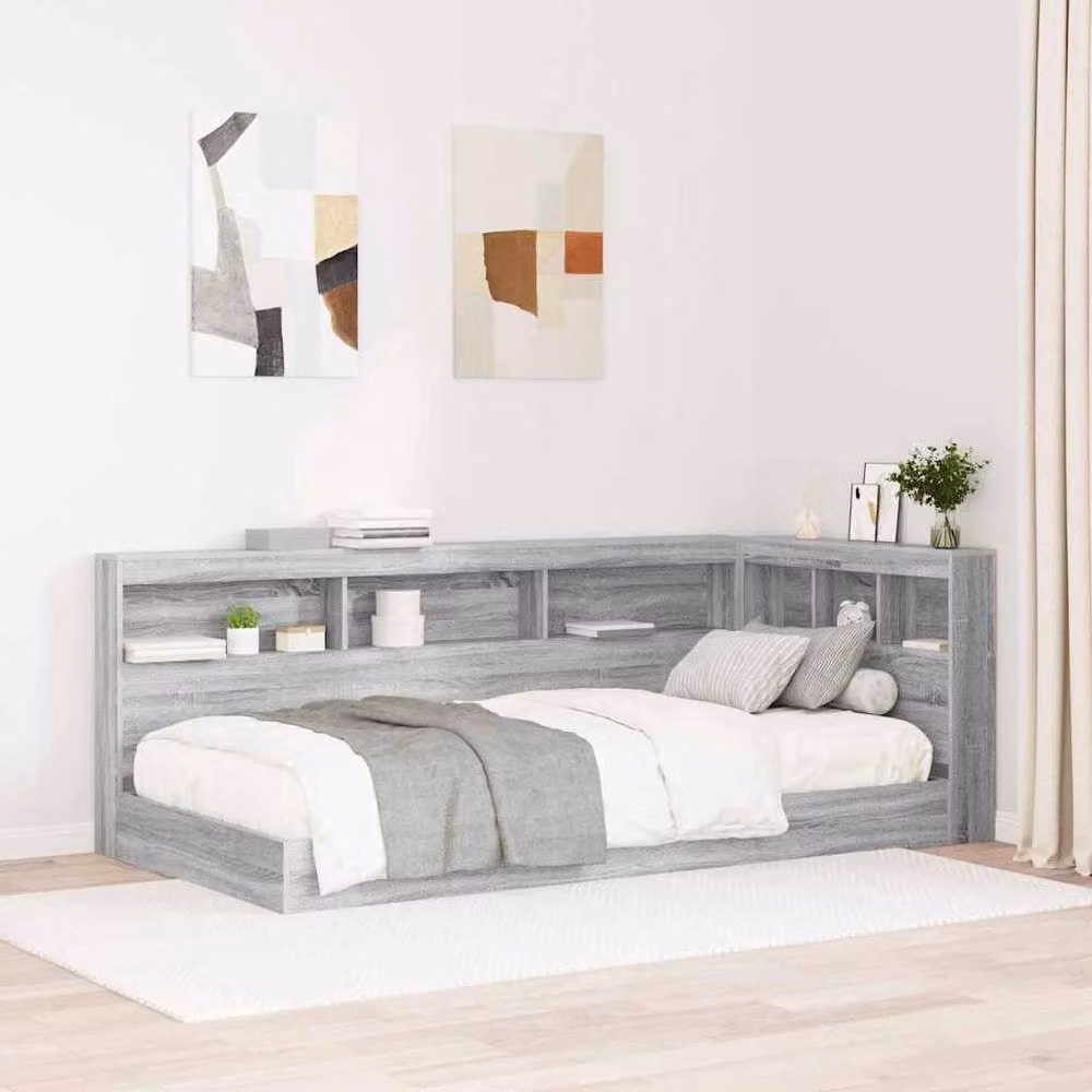 Berkfield Home Grey Sonoma Storage Headboard with Integrated Shelf, Width: 90 cm – 2