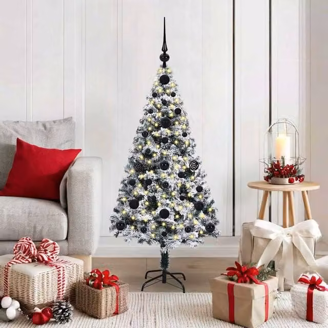 Berkfield Home Artificial Green Christmas Tree with 150 LEDs and Stand, Height: 120 cm – 1