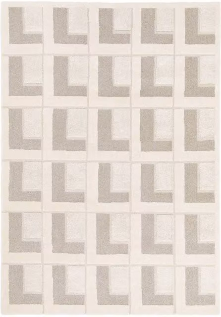 sweeek Geometric Pattern Indoor Rug in Beige, W: 160 cm, L: 230 cm