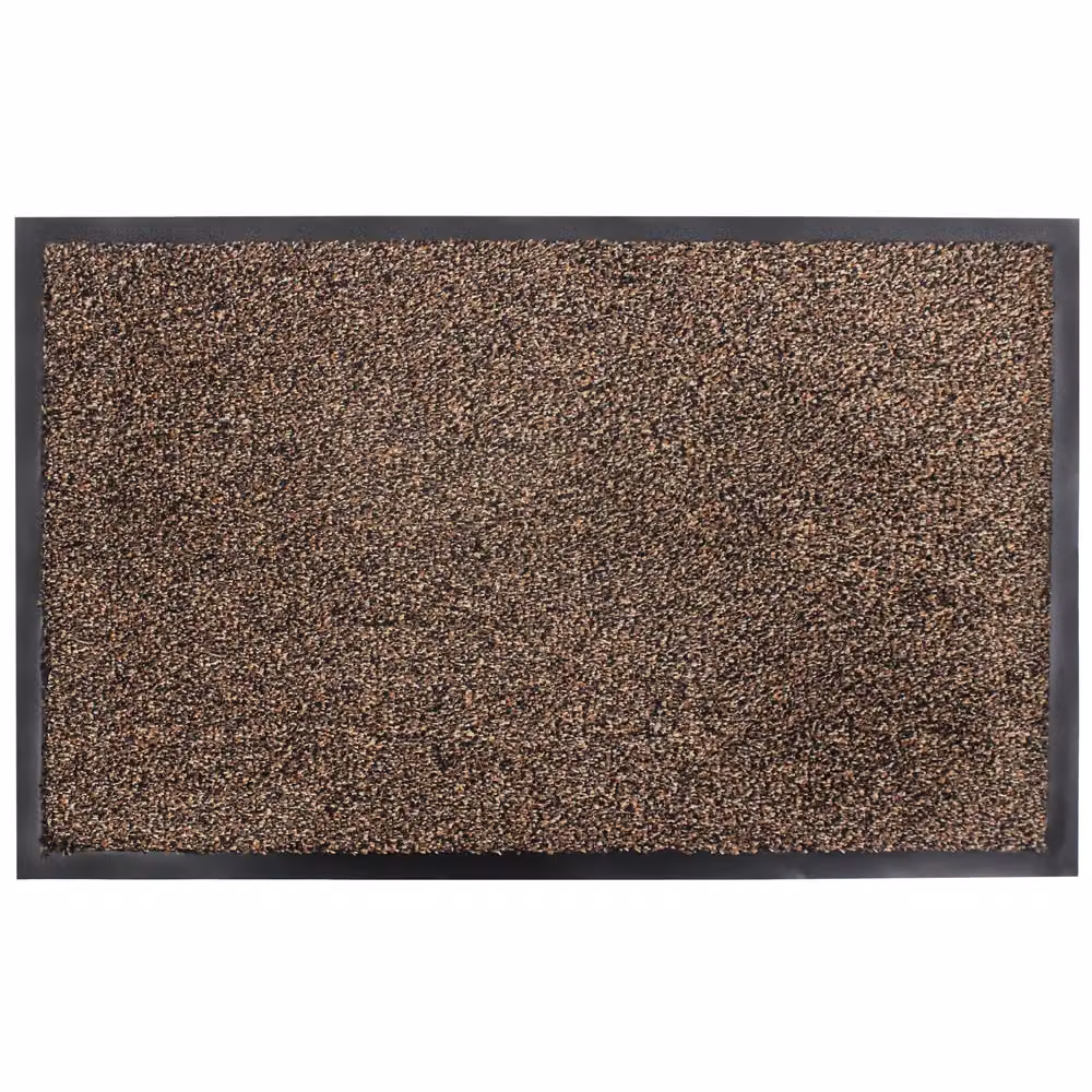 JVL Admiral Brown Striped Microfibre Mat Set of 2, W: 50 cm x D: 80 cm – 2