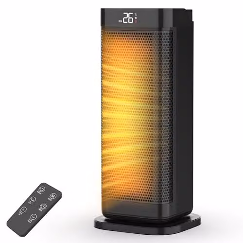 Air Pro Portable Electric Ceramic Space Heater with LED Display and Remote Control, Black – 7
