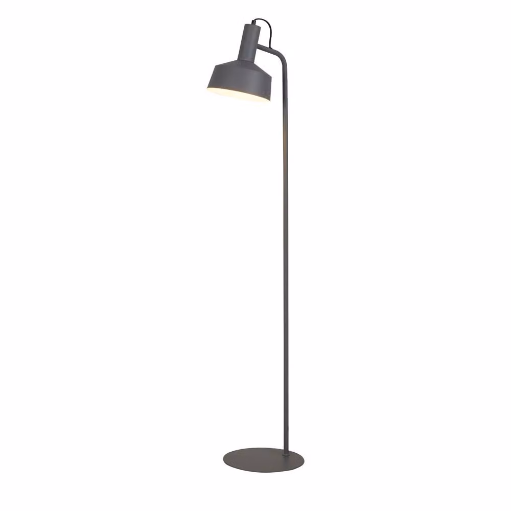 Lighting Collection Grey Metal Industrial Dome Floor Lamp, Height: 137 cm – 2