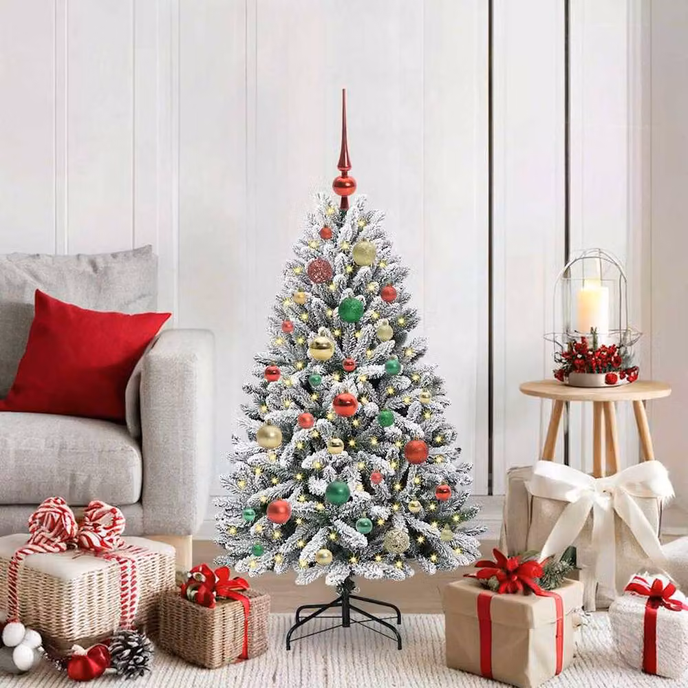 Berkfield Home Elegant Artificial Christmas Tree in Green and White, Height: 120 cm – 2