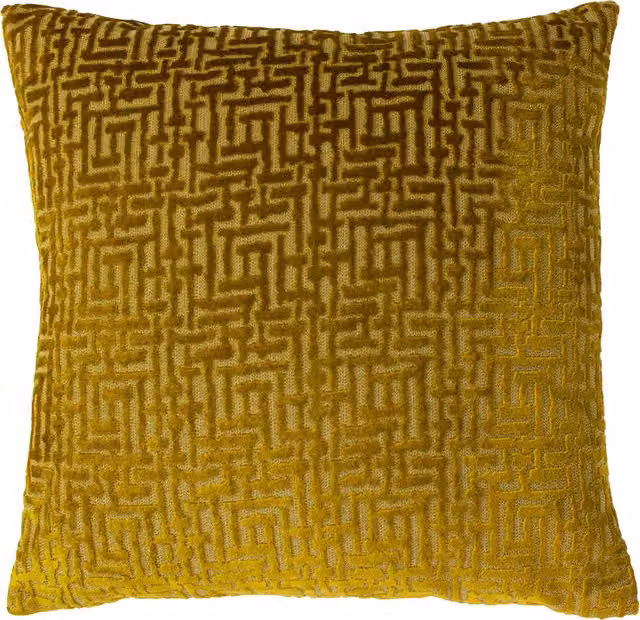 Make It A Home Delphi Gold Velvet Jacquard Square Cushion