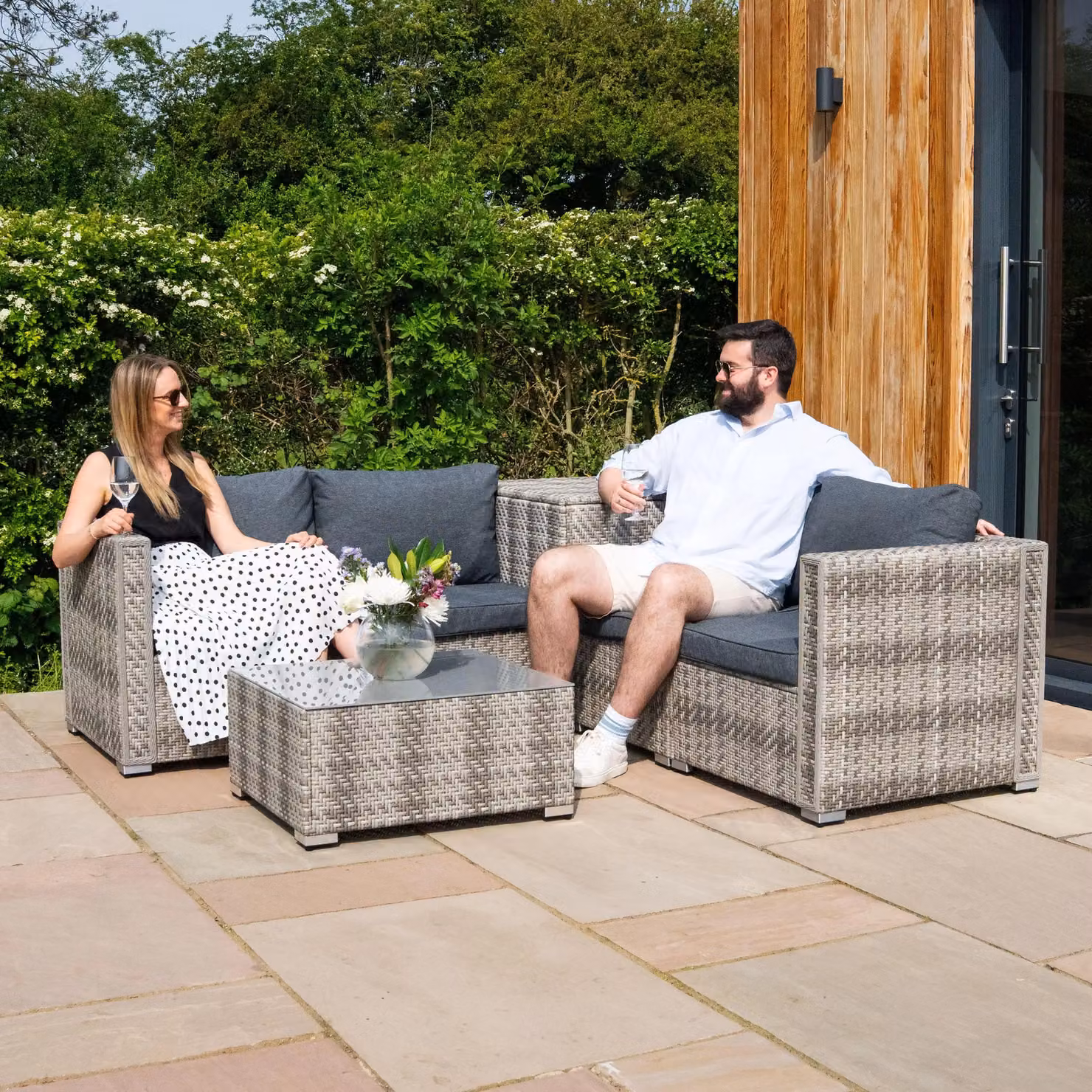 Monstershop Rattan Modular 6 Piece Furniture Set in Grey – 3