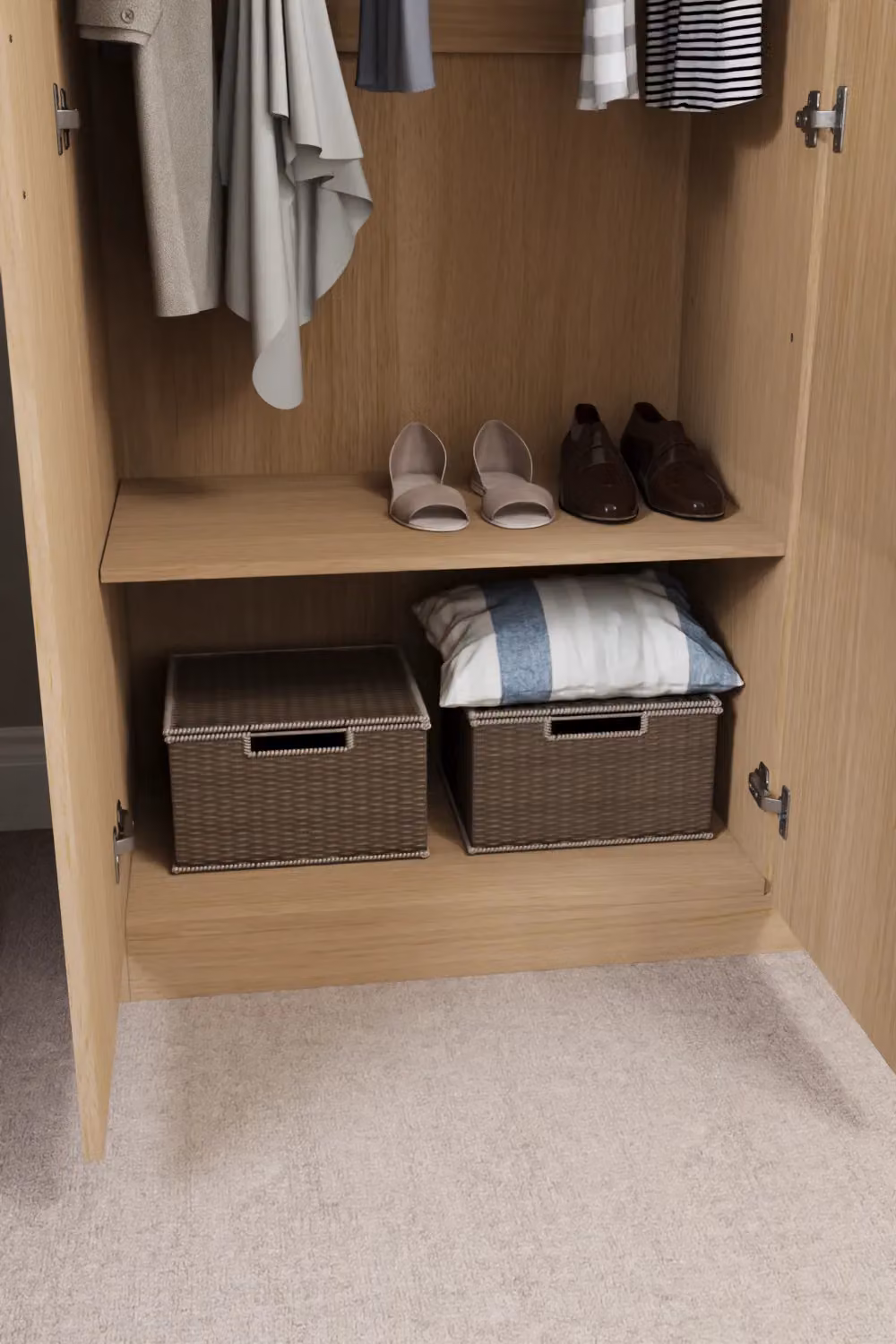 Home Discount Vida Designs Riano 3 Door Wardrobe Storage Organiser in Brown – 4