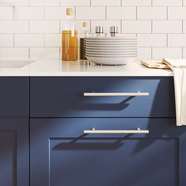 Berkfield Home 10 pack of silver brushed stainless steel bar cabinet handles, 160 mm – 1