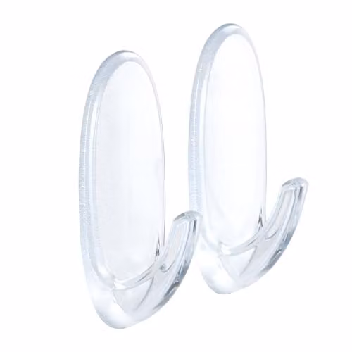 3M Command Medium Clear Plastic Hooks with Adhesive Strips – 2