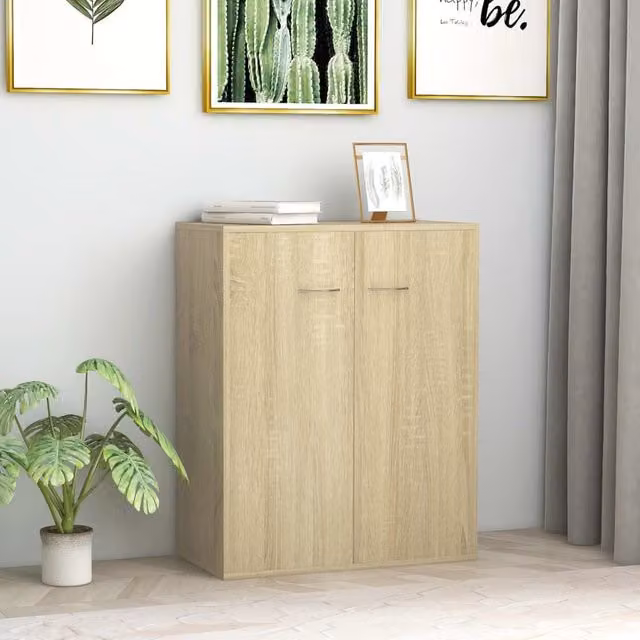 Berkfield Home Sonoma Oak Sideboard in Brown, W/D/H: 60 x 30 x 75 cm
