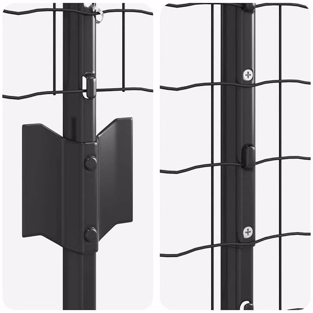 Berkfield Home Euro Fence Steel U-Profile with 10 U-Posts, Grey, W: 10 m, H: 1.6 m – 3