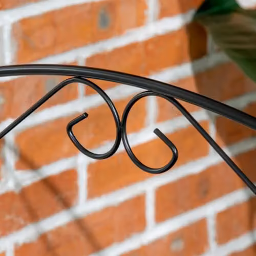 Outsunny Black Decorative Metal Garden Fencing, 4-Piece Rustproof Steel Palisade Flower Bed Border Edging – 8