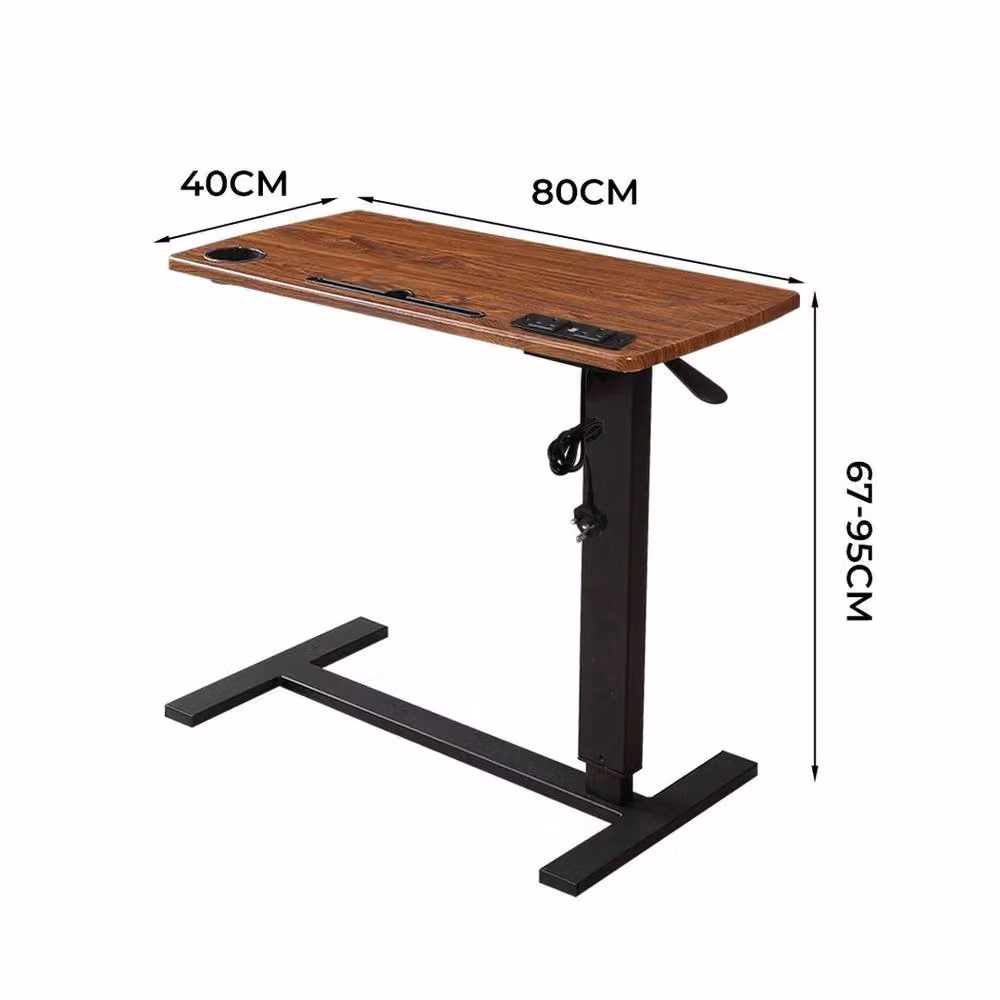 VOGREX Electric USB Height Adjustable Folding Standing Laptop Desk in Brown – 2