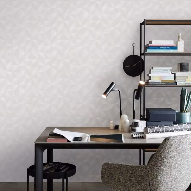 Anaglypta Highlights Vogue RD8142 Grey and White Abstract Geometric Modern Wallpaper Roll