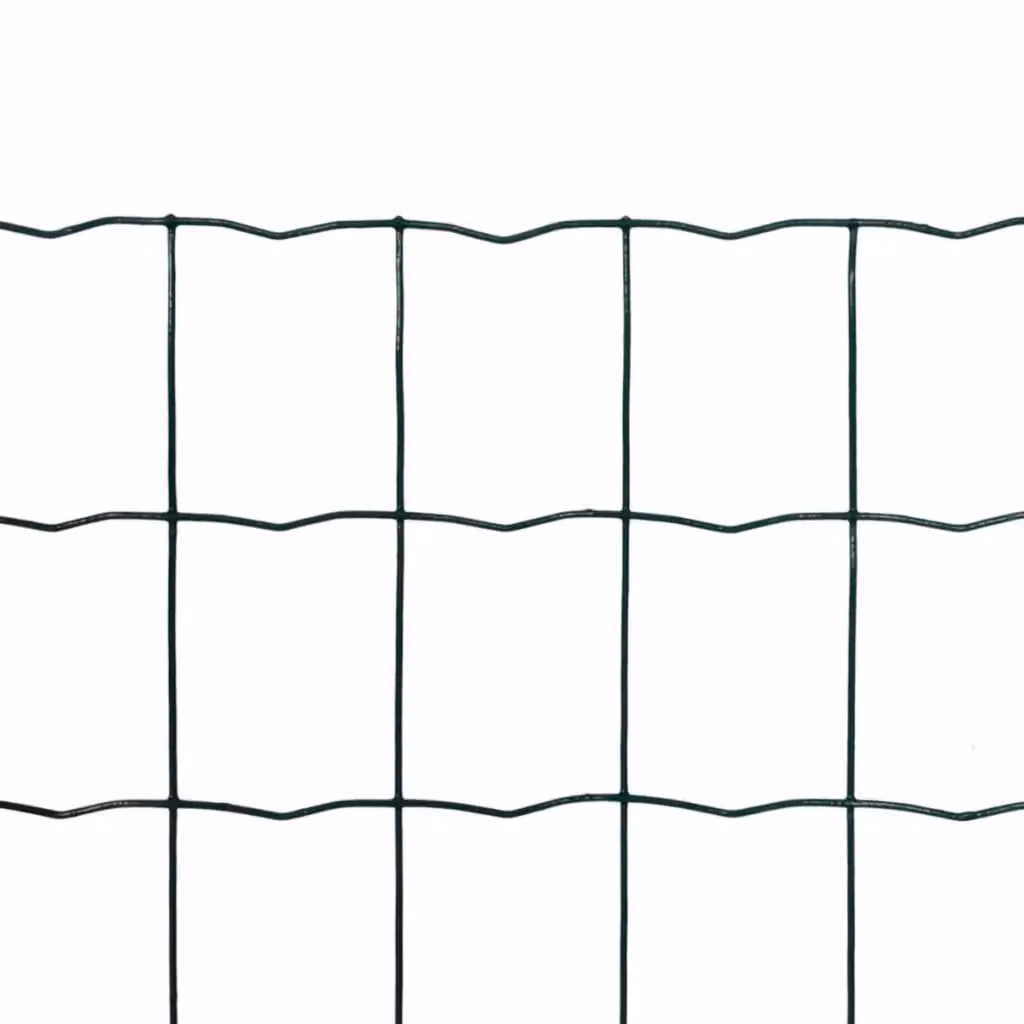 Berkfield Home Euro Fence Green PVC-Coated Steel Fencing, W: 25 m, H: 0.8 m – 2