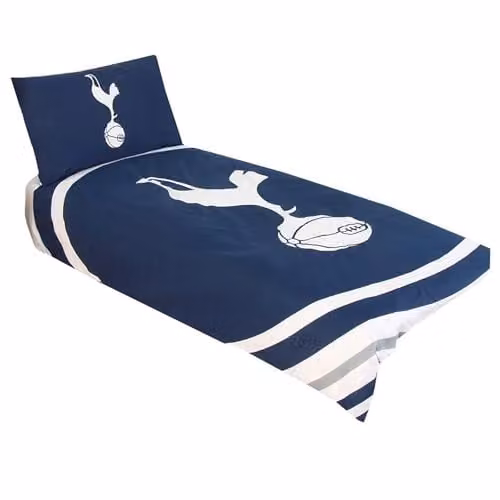 Tottenham Hotspur FC Reversible Single Duvet Set and Pillowcase in Blue, W/H: 135 x 200 cm
