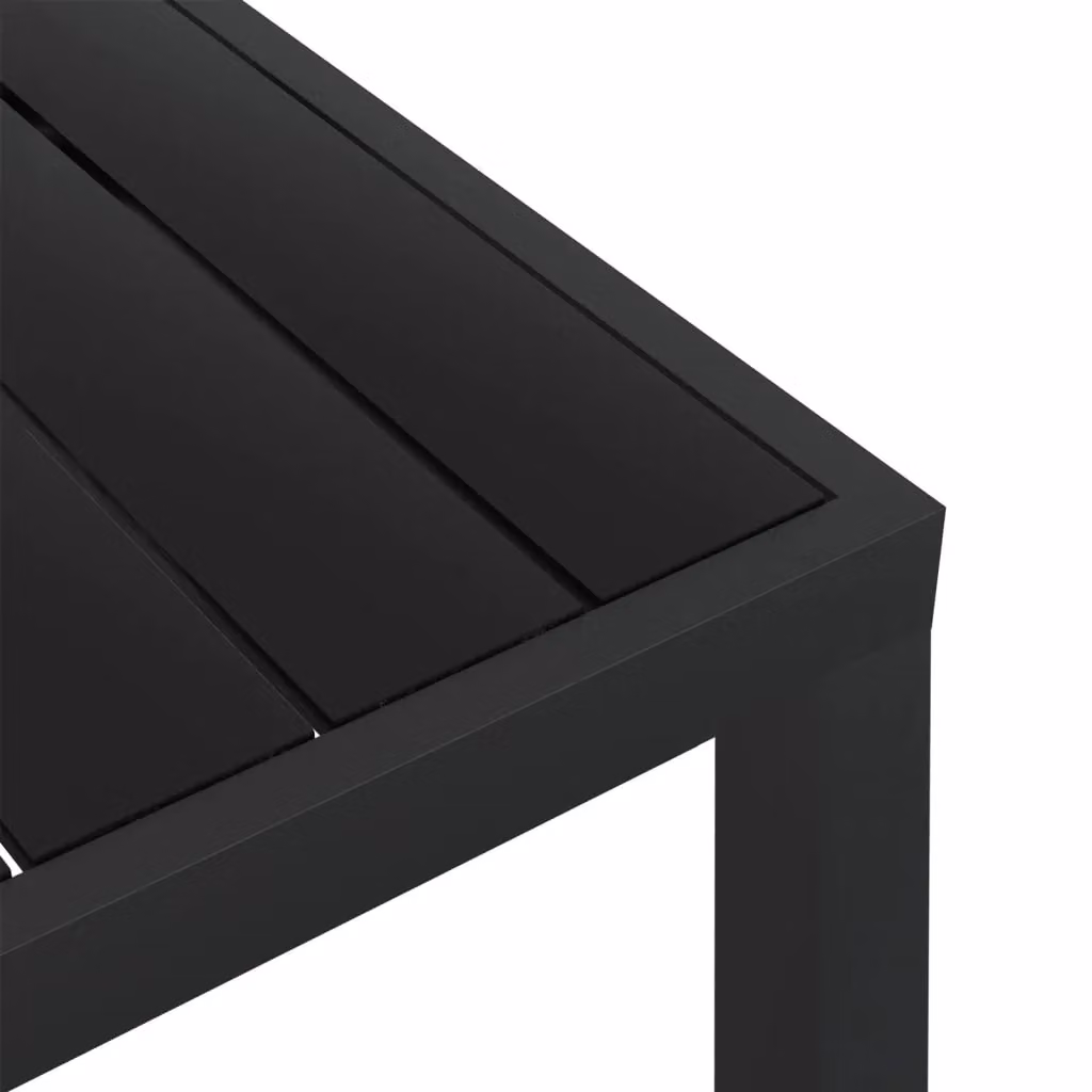 Berkfield Home Square Garden Table in Black Aluminium and WPC, W/D/H: 80 x 80 x 74 cm – 3