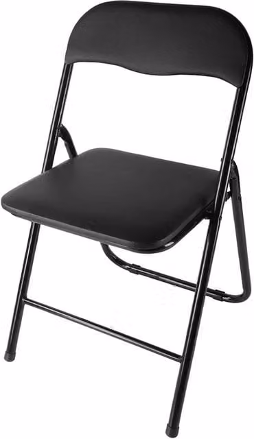 Nordara Black Lightweight Folding Chair with Matt Synthetic Leather Seat