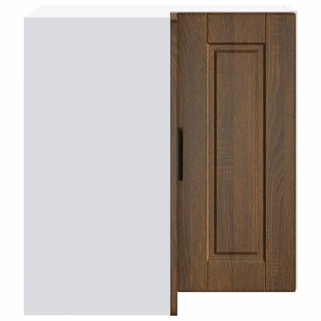 Berkfield Home Porto Modern Wall Mounted Kitchen Corner Cabinet in Brown Oak Matt MDF – 4