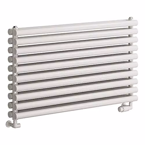 Reina Nevah White Double Panel Oval Designer Radiator H59 cm x W140 cm