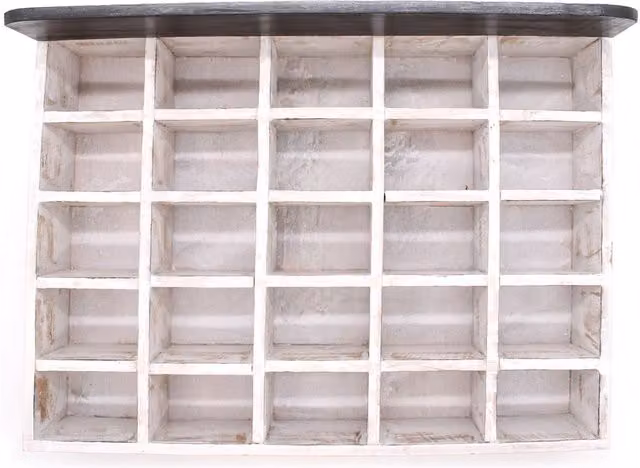 KDMK Plain White Rectangular Solid Wood Display Tray for Tabletop Use