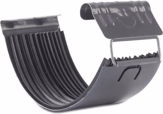 Galeco Steel Half Round Gutter Union in Graphite Grey, 120mm