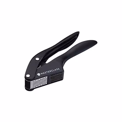 MasterClass Garlic Press and Slicer in Black with Stainless Steel and Ergonomic Grip