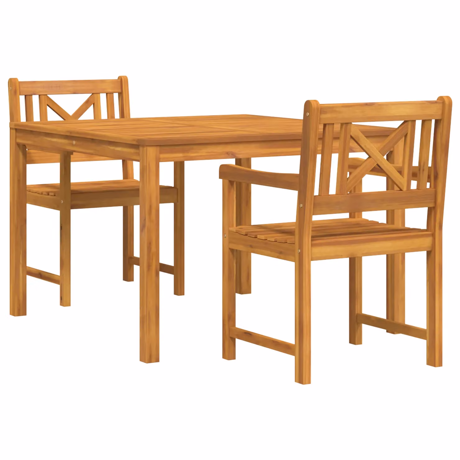 Berkfield Home 3 Piece Acacia Wood Garden Dining Set in Brown – 2