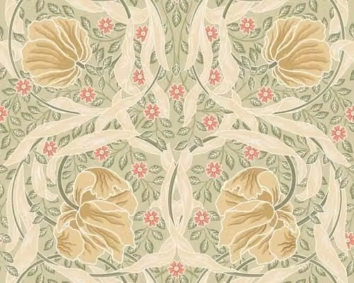 Origin Murals Flower Circle Floral Wall Mural in Green, W: 300 cm, H: 240 cm – 1