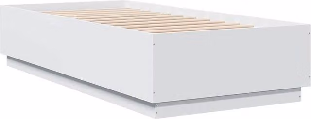 Berkfield Home Modern Bed Frame in White, W/D/H: 100 x 200 x 40 cm – 1