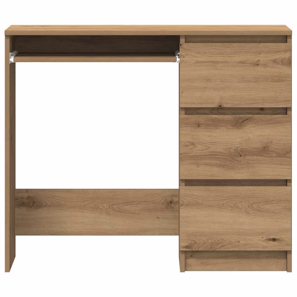 Berkfield Home Elegant Artisan Oak Writing Desk in Brown, W/D/H: 90 x 45 x 76 cm – 3